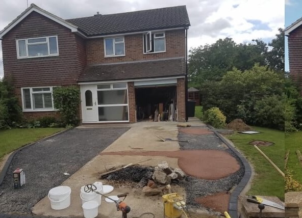 Just Driveways project before installation: A complete driveway installation